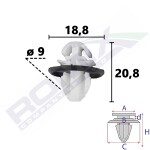 ROMIX RO C70857 / side molding clip 5 pcs mb sprinter 18-