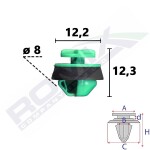ROMIX RO C80165 / fender trim clip 10 pcs citroen c3 iii, diameter 8mm