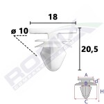 ROMIX RO C80166 / trunk trim clip 5 pcs peugeot 308 13-