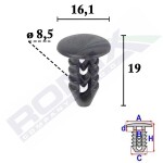 ROMIX SPINKI 10069 / Fiat upholstery clip, gray 