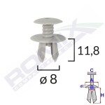 ROMIX SPINKI C10028 / VW Transporter upholstery clip - gray 