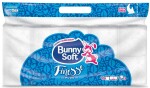 tualettpaber (wc-paber) valge 3-kihiline tselluloos 200 lehte 10tk pakend BUNNY SOFT FINESSE PLUS