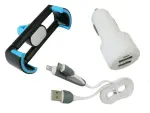 laadija komplektis - SMARTPHON komplekt hoidja, 2XUSB, MICRO USB/IPHONE