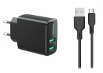 2 x USB 2.4A seinalaadija Комплект + mikrokaabel