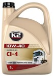 Poolsünteetiline mootoriõli 10w-40 5l diisel k2 truckci-4 /cg-4, e7-16, sl, mb 229.1 a3/b3, a3/b4, global dhd-1,3