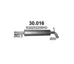POLMO 30.016 / muffler Œrodkowy audi a3/a3 sportback, vw golf vii, 1.5, hatchback/combo/saloon, 2017-2020
