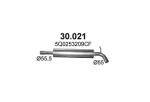POLMO 30.021 / muffler Œrodkowy audi a3 sedan/sb 2012-10/2020, vw golf vii hb/sb 2012-08/2020, 1.4