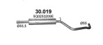 POLMO 30.019 / muffler Œrodkowy vw golf vii, hatchback/sportback, 2012-08/2020, 1395ccm/103-110kw/140-150hp, 1.4tsi