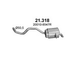POLMO 21.318 / Rear muffler Renault Megane IV 1.2, HB, 2015-10/2019, 1197ccm, 97kw/74kw, 130hp/100hp, 1.2 tce