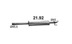 POLMO 21.92 / Middle muffler Renault Kangoo II/Grand Kangoo II, 1.6, 2008-, 1598ccm, 78kw, 106hp, 1.6 16v