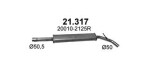 POLMO 21.317 / Middle muffler renault megane iv 1.2, hb, 2015-10/2019, 1197ccm, 97kw/74kw, 130hp/100hp, 1.2 tce