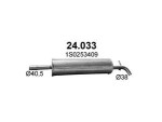 POLMO 24.033 / Middle muffler Seat Mii, Skoda Citigo, VW Up, 1.0, 2011-2020