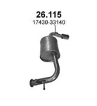 POLMO 26.115 / Toyota Urban Cruiser 1.4 d muffler, 2009-04/2014, 1364ccm, 66kw, 90hp, 1.4 d4d 4wd