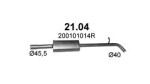 POLMO 21.04 / Middle muffler Renault Captur/Clio IV, HB/Grandtour/Sport Tourer, 2013-, 1197ccm/88kw/120hp/1.2 tce