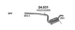POLMO 24.031 / Middle muffler skoda octavia ii 2.0 d, hb/kombi/sedan, 2006-02/2013, 1968ccm, 125kw, 170hp, 2.0 tdi