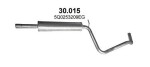 POLMO 30.015 / Middle muffler Audi A3, Seat Ateca/Leon, Skoda Karoq, VW Golf, HB/Sedan/Sportback/Sportvan, 2015-