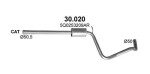 POLMO 30.020 / Middle muffler Audi A3, Seat Leon, VW Golf VII, HB/Sedan/Sportback/Sportvan, 2012-2018