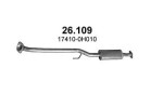 POLMO 26.109 / Toyota Avensis front muffler, station wagon/liftback/sedan, 2000-2003, 1998ccm, 110kw, 150hp, 2.0i 16v