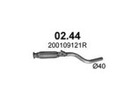 POLMO 02.44 / Middle muffler Dacia Logan/Sandero Renault Symbol III, 1.0, hb/kombi/sedan, 2016-