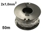 Кабель 2 x 1.0mm² 2-soonega, черный, плоский, AJMY 50m