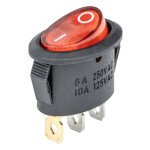 Ellipsikujuline lüliti 12V/230V, punane