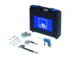 ATE universaalne komplekt ühendatakse seadmega pidurivedeliku asendamiseks, mis sisaldab 2 adapterit, vastassuunas õhutusava voolikut ja täitepüstolit