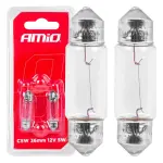 Halogeenpirnid C5W torukujulised 36mm 12V 2tk blisterpakendis amio-03348