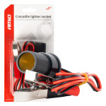 Sigaretisüütaja pesa adapter krokodilliklambri väljundiga 12v 24v 100cm amio-03804