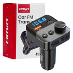 Auto FM-saatja 1×USB-A 1×USB-C 12V 24V amio-04647