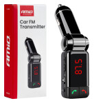 Kokkupandav auto FM-saatja 2xUSB-A 12V 24V amio-04650