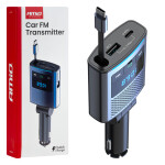 Auto FM-saatja 1×USB-A 1×USB-C 12V 24V amio-04656