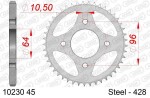 AFA 10230-45 / rear motor driven sprocket, silver galvanized steel