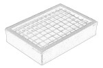 OE CATERPILLAR 1046040-CAT / cabin filter (161x110x35.7mm, cartridge) fits: caterpillar 416 c, 426 c, 428 c, 436 c, 438 c