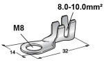 Juhtmeots aas M8. 8.0-10.0mm² kaabel