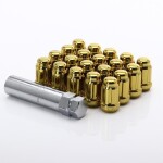 JR mutrid sepistatud teras Gold M12x1.25x35 JN2 20mm 60° 20 tk + võti