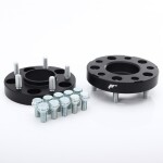 Spacer Japan Racing 20mm 2tk 5x112 66.6 mm koos Studs M12x1.5 (+poldid M14x1.5) Black (JRWA1-20MM-5L-66BK)