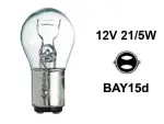 Metallsokliga pirn 12V P21/5W, BAY15d