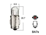 Metallsokliga pirn 12V T6.5, BA7s
