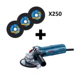 250 tk metalli lõikekettaid PFERD EHT 125x1,0mm + nurklihvija BOSCH GWS 9-125 S