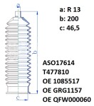  ASO 17614 / steering gear cover opel astra iii, rover 75