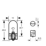 12V 5W цоколь T10 / WY5W оранжевый