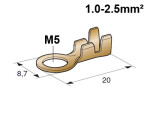 Juhtmeots aas M5, 1.0 - 2.5mm²