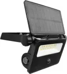 led solar prozektor+andur 10w 850lm 3cct. must ip54 a++ kobi