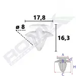 Polstritüübel (rakendus: embleemid ja märgised, kogus pakendis: 5 tk.) sobib: FORD FOCUS III 07.10-02.20