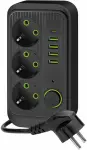 kontori pikendusjuhe 3 pesa+4 usb-a+1 usb-c. lülitiga 5m 3x1.5mm2 must kobi