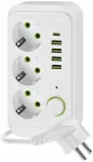 kontori pikendusjuhe 3 pesa+4 usb-a+1 usb-c. lülitiga 5m 3x1.5mm2 valge kobi