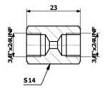 pidur voolik.UNION tükk 3/8"*24UNF SR3.1
