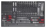 Komplekt tööriistakäru jaoks, 1/4, 3/8, tööriistakomplekt, 207 tk, sisealuse mõõt: 750x435 mm