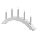 Dekoratsioon 9 LED küünlajalg 38x20cm puit kaar valge soe valgus