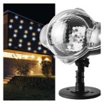 LED projektor IP44 tähed külm/soe valgus